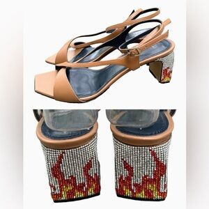 IINDACO STUDDED FLAME HEELS